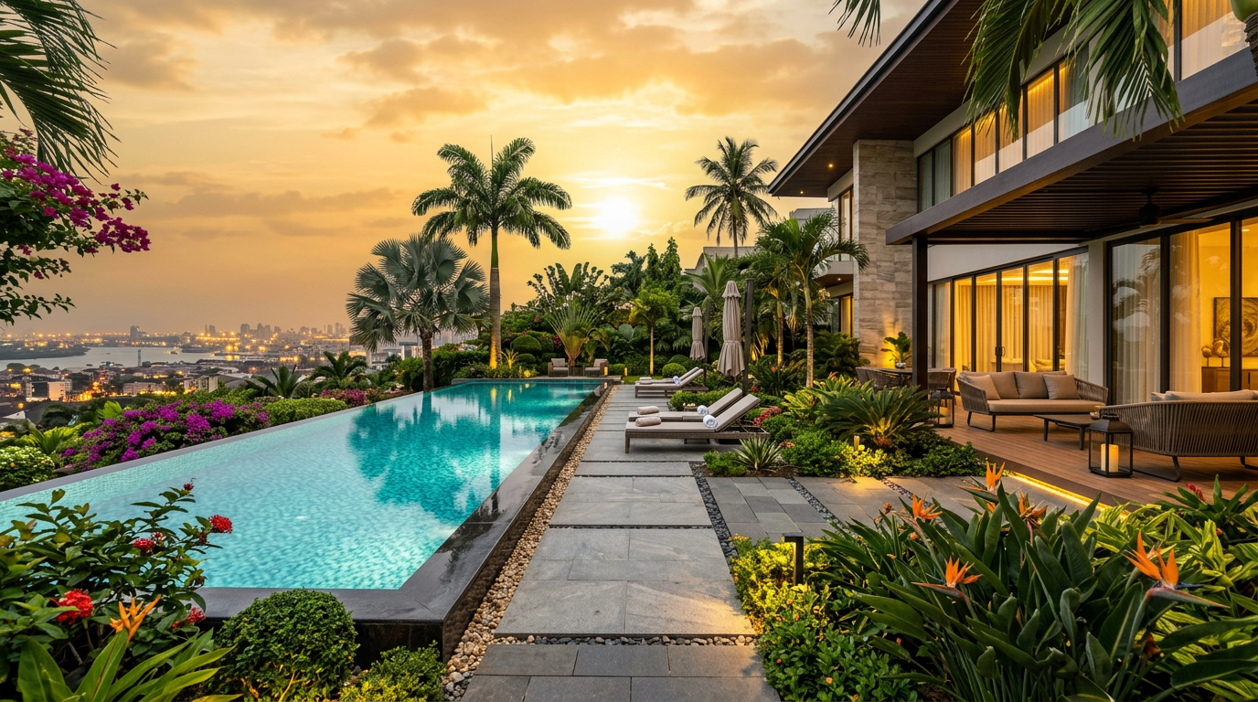 Infinity pool villa landscape Nigeria