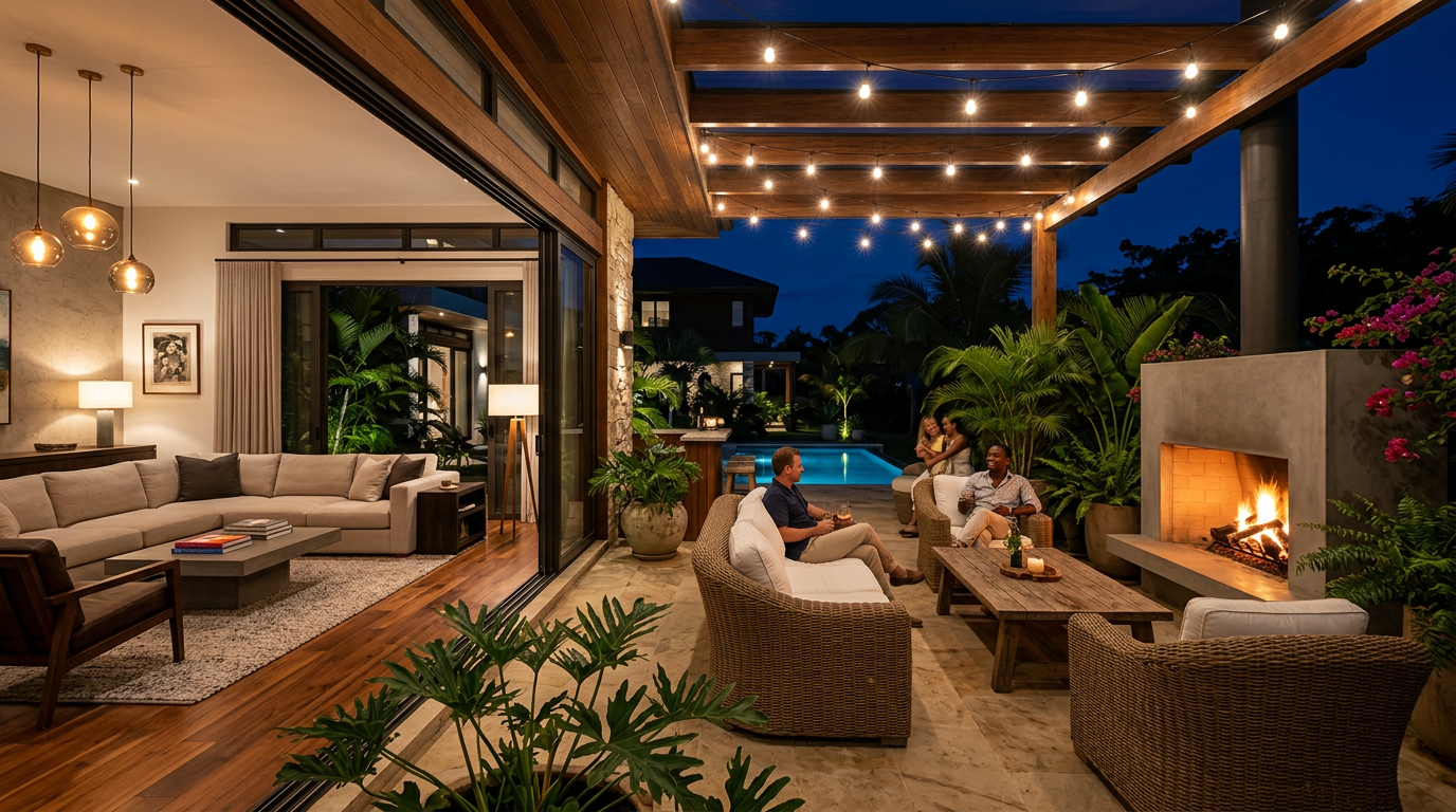 Outdoor terrace night luxury Nigeria